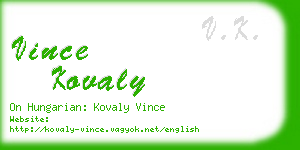vince kovaly business card
